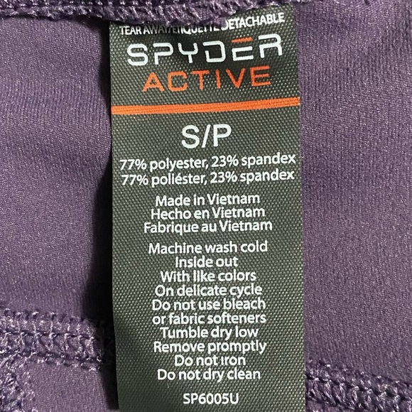 Spyder Active/Sport Leggings S Purple High Waisted Stretch Pockets Comfort NWT - Picture 3 of 8